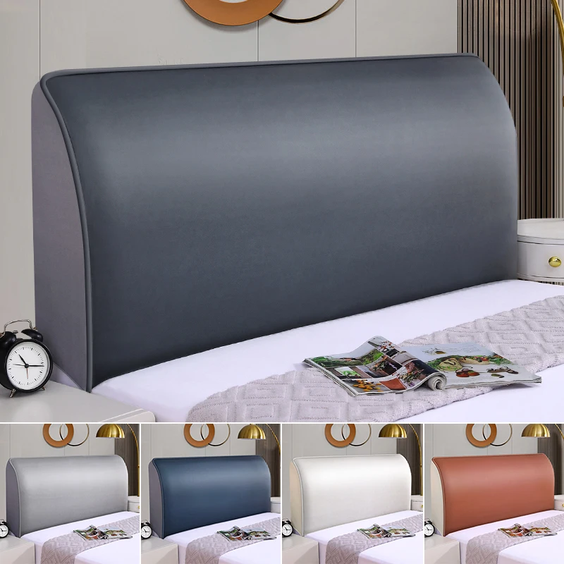 

Elastic Bed Headboard Cover Technology Cloth All-inclusive Bedside Cover Imitation Leather Bed Back Protector Dust Cover