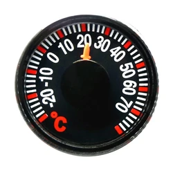 Mini Round Diameter 27mm Plastic Pointer Degrees Celsius Thermometers for Home Outdoor Car Household Temperature Measure Gague