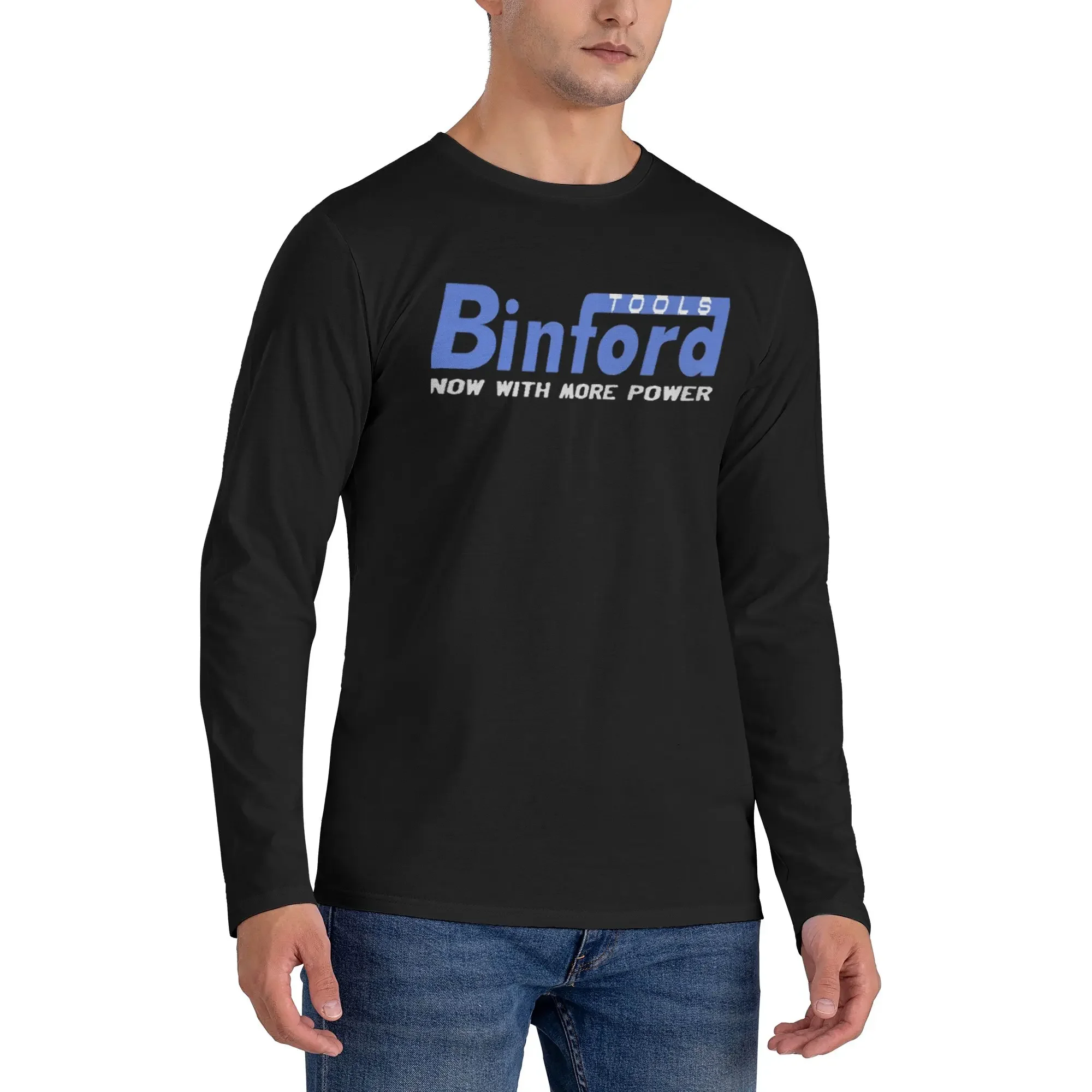

Binford Tools Men's Long Sleeved T-shirt Breathable Round Neck T shirts Spring and Autumn Men tops