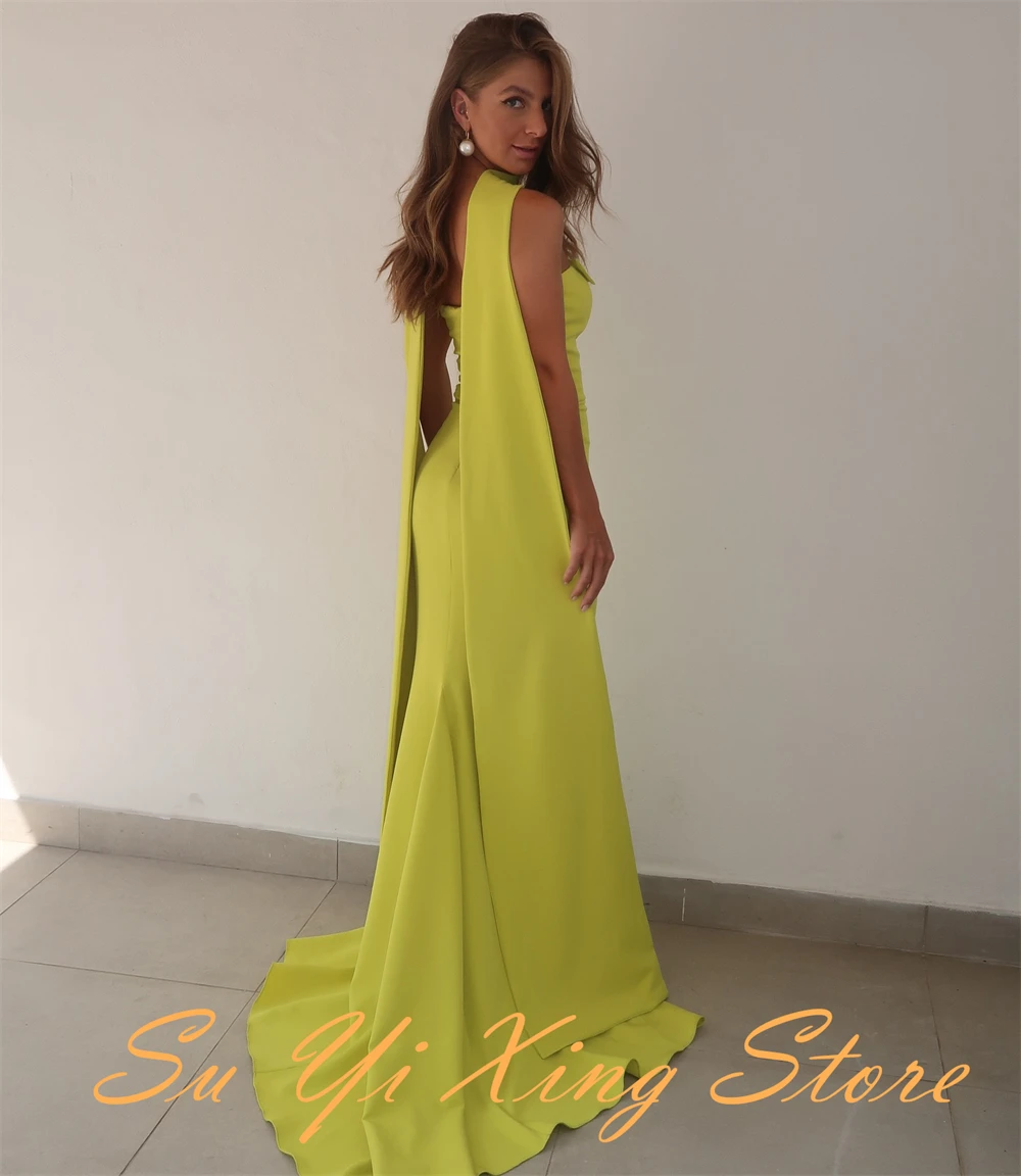 Customized  Exquisite Ribbons Evening Dress Delicate Strapless Bow Mermaid Celebrity Gowns Fashion  Zipper Back Party D