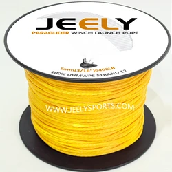 50m 5mm 3/16'' 6400lb Spectra UHMWPE Braided Paraglider Launch Winch Towing Rope