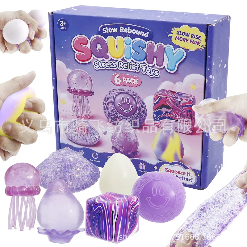 squishy-stress-relief-toy-slow-rebound-malt-syrup-squeeze-toy-6-pack-non-toxic-soft-rubber-creative-venting-fidget-for-adult