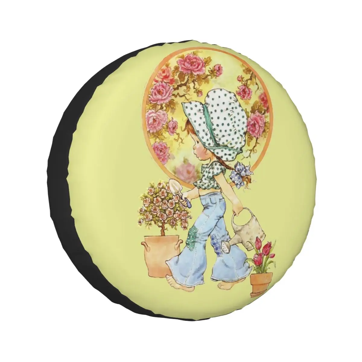 

Custom Kawaii Sarah Kay Spare Tire Cover for Car Pajero 4x4 Wheel Protector Covers 14" 15" 16" 17" Inch