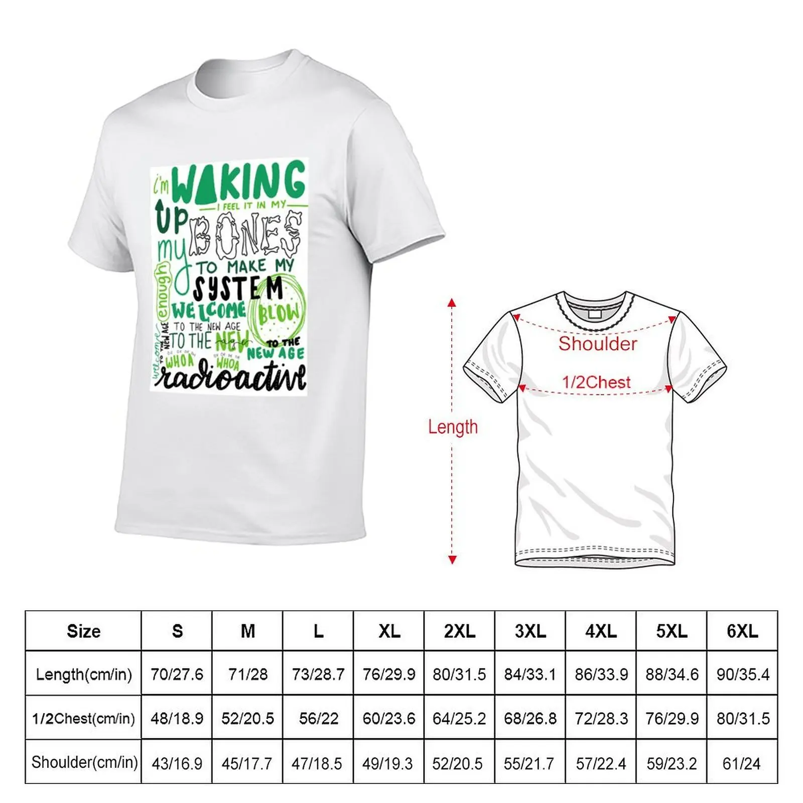 Radioactive Lyric Art T-Shirt custom shirt clothes fruit of the loom mens t shirts