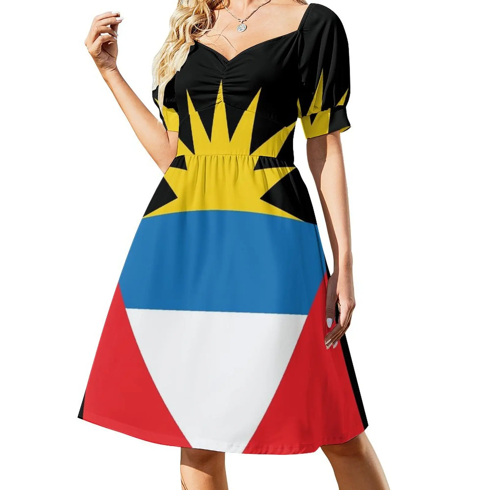 

Antigua and Barbuda National Flag Short Sleeved Dress Clothing dresses for official occasions Dress