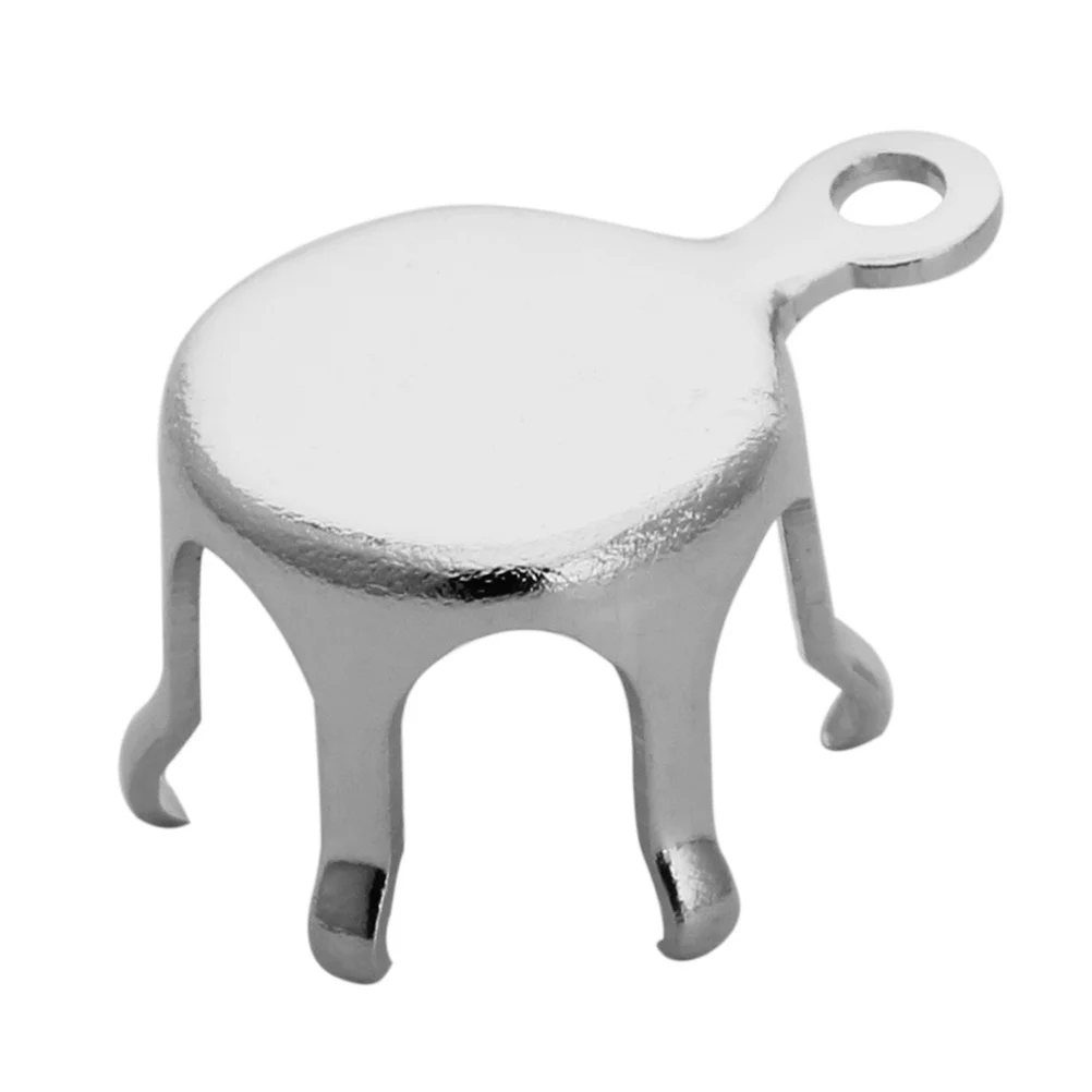 

100pcs Round Copper Claw 5Mm Hole For Diy Jewelry Making Silver Craft Necklace Bracelet Keychain Dangle Charm Accessory Copper