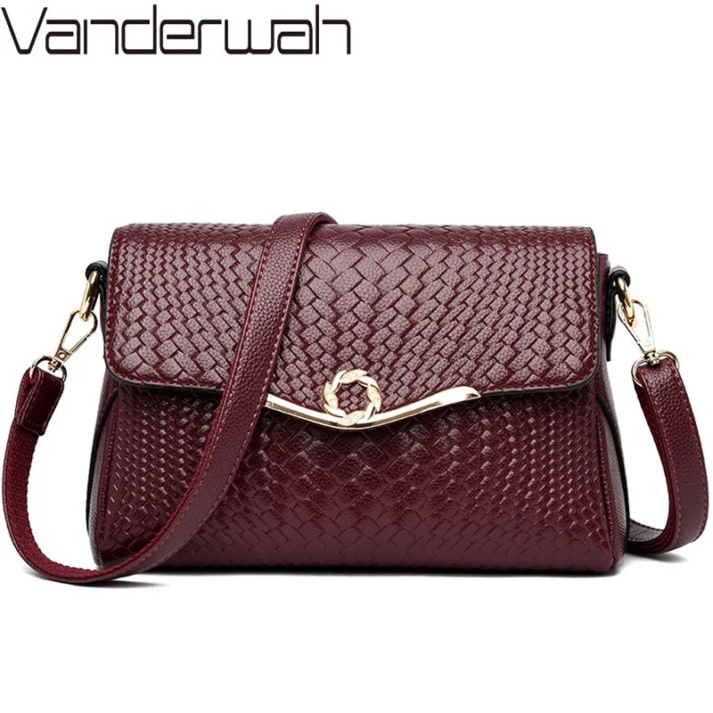 Women Leather Shoulder Messenger Bags Luxury Handbags Designer Sac A Main Female Vintage Crossbody Bags For Women Tote Bag Bolsa