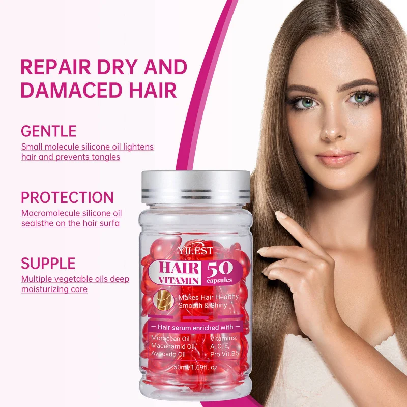 

Сыворотка для ухода за волосами, масляные капсулы, витамины для волос, питающие и увлажняющие волосы, 40 шт.