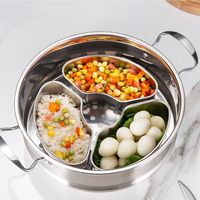 Stainless Steel Steaming Plate Fan Shaped Divided Steaming Plate Grid Household Food Steaming Bowl  Tray Kitchen Accessories