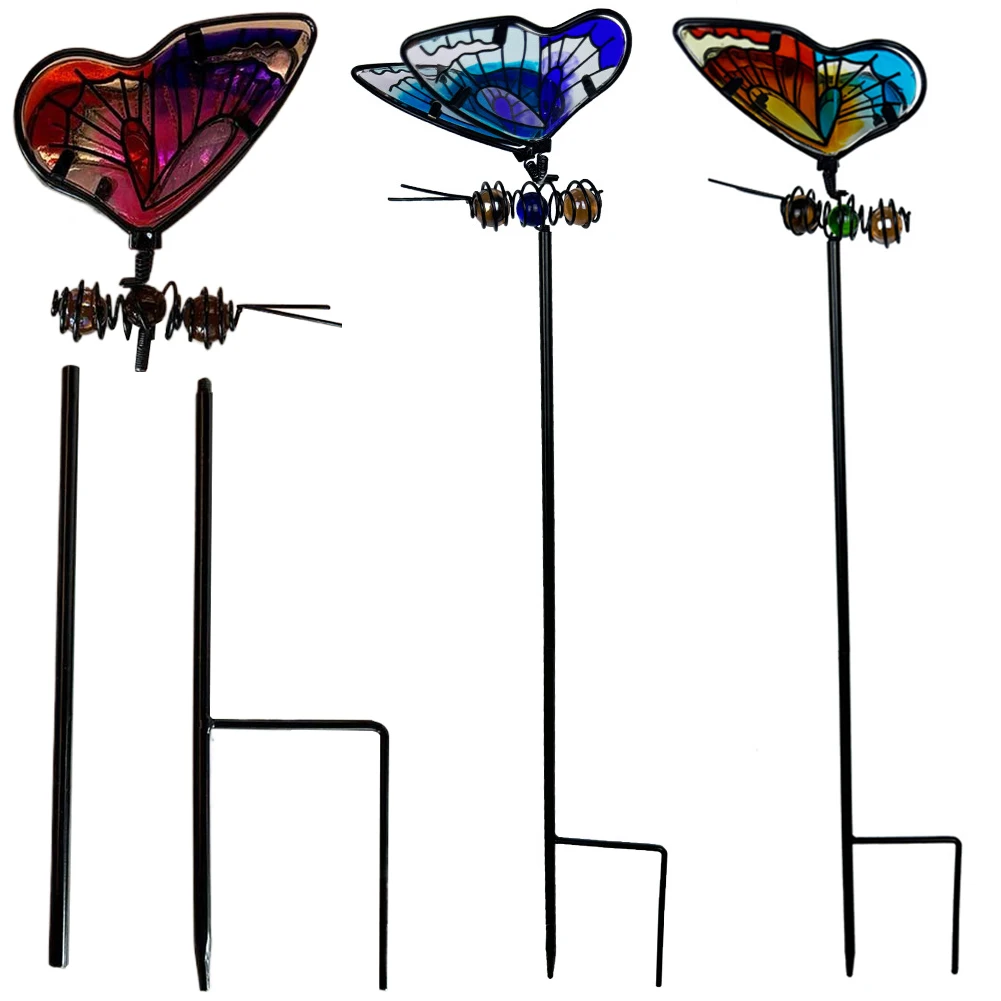

Butterfly/Dragonfly Garden Stake Decor Insect Yard Stake Metal Lawn Ornaments Yard Art Garden Stake for Pathway Patio
