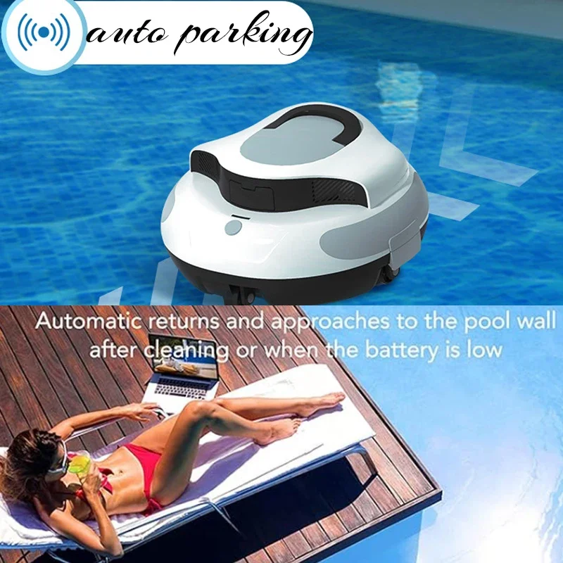 Auto Parking Swimming Pool Vacuum Cleaner 5000mAh Rechargeable Battery LED Indicator Accessories Robot Pool Vacuum Cleaner