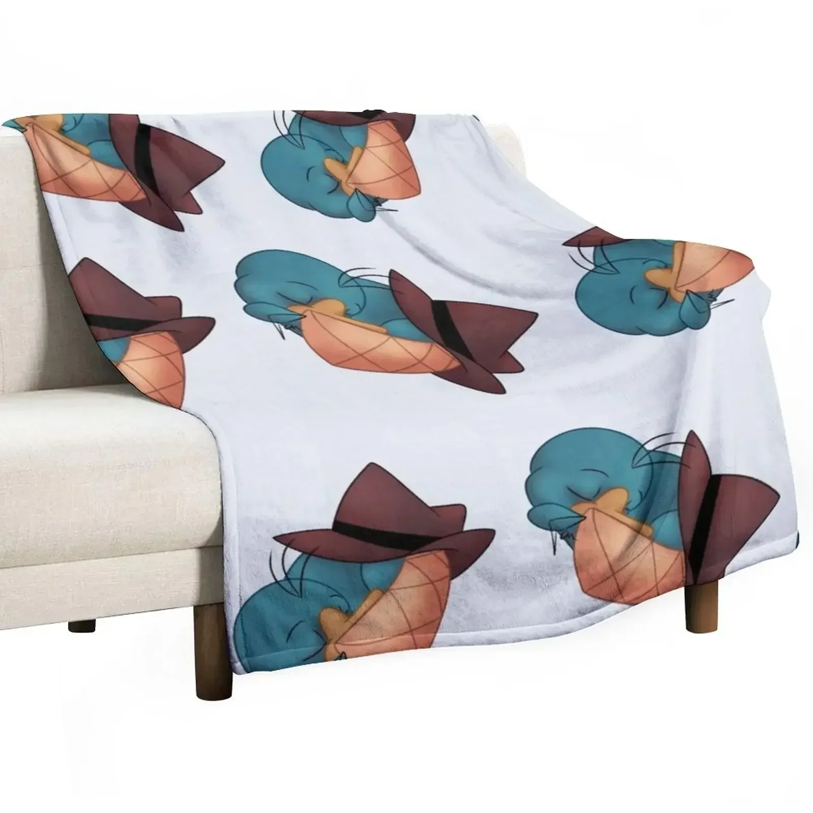 Sleeping Perry the Platypus Throw Blanket Decorative Beds Soft Beds Hair Camping Luxury St decorative Blankets