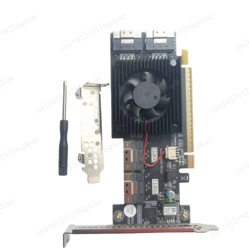 PLX expansion card PLx8749 with 4 SFF8654 x8 interfaces, supporting 8 NVMe hard drives