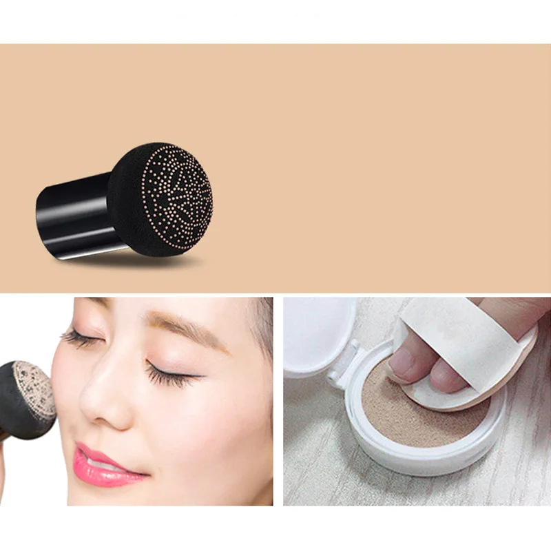 Coreano Air Cushion BB Cream com Cabeça de Cogumelo, Fundação Hidratante do Rosto, Corretivo Clareador, Base de Cobertura Completa, Maquiagem Cosméticos