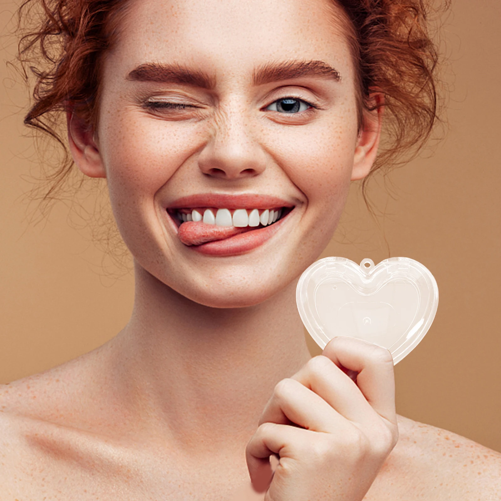 Poudre vide en forme de cœur, étui Compact et transparent pour Blush, petit récipient de maquillage léger pour fard à paupières, surligneur, poudre libre