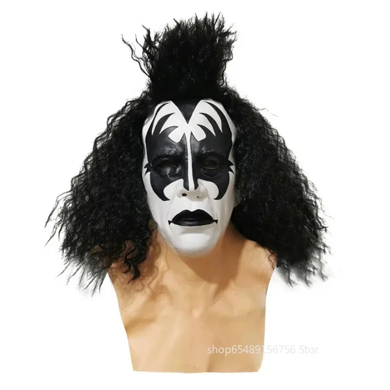 Halloween Kiss Band Gene Simmons Punk Mask Latex Cosplay Chaim Witz Rock Bar Party Christmas Carnival Party Masks Costume Props