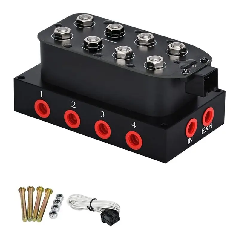 

Solenoid Valve 12V Control 1/4 1/8 Inch NPT 0-300 Psi Universal Air Bag Suspension 4 Corner Block Manifold For Car