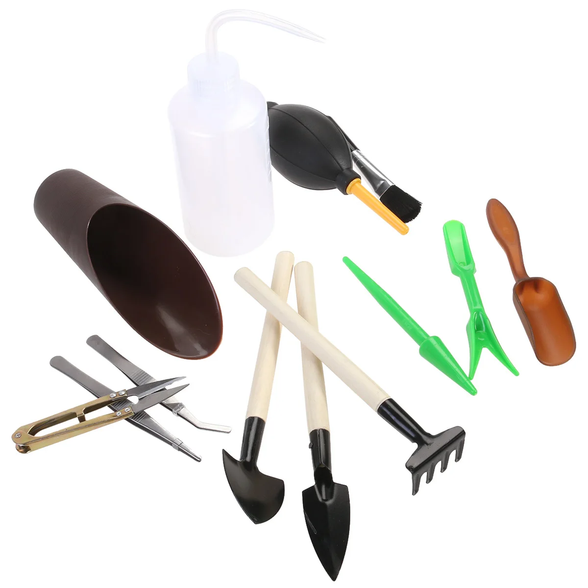 

13Pcs Gardening Tool Set Mini Hand Tools for Bonsai Plants Indoor Small Plants Transplanting Watering Dust Blowing