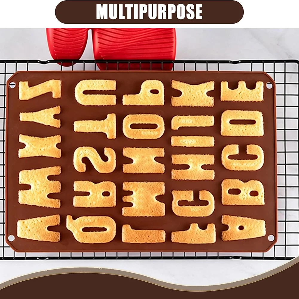 26 Cavities Alphabet crayon letter molds silicone alphabet chocolate molds easy to release for Making cakes, Ice Cube Chocolate view 3
