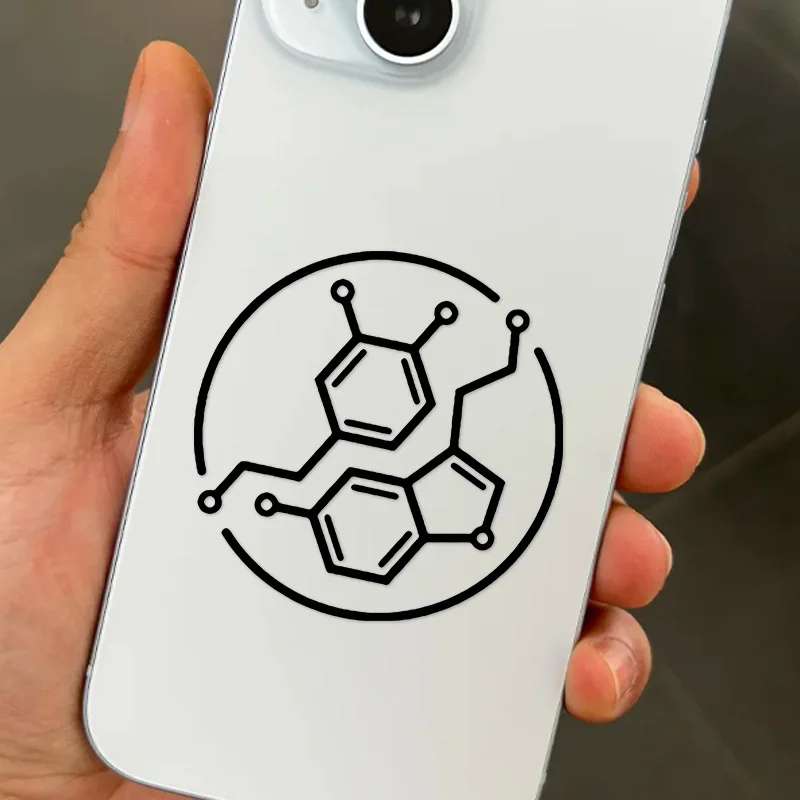 2Pcs/Set Dopamine Molecule Structure Waterproof Vinyl Car Stickers Science Style UV Protection For Auto Motorcycle Laptop Decor