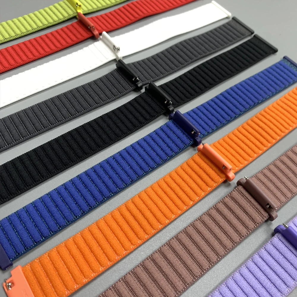 20 مللي متر/22 مللي متر متموجة النايلون حلقة حزام الساعات ل Garmin Forerunner 255/570/645 حزام Vivoactive 4/5/6 Venu 3/2 مربع نشط استبدال سوار #4