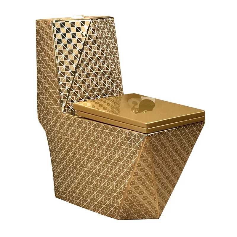 Golden toilet personalized color toilet high specification electroplated gold toilet formulation