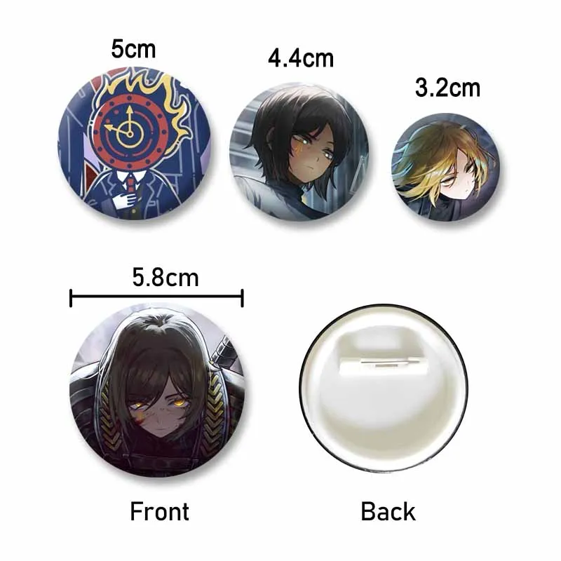 Game Don Quixote Dante Button Pins Round Cartoon Limbus Company Brooch Backpack Accessories Anime Lapel Badge Bag Shoes Jewelry