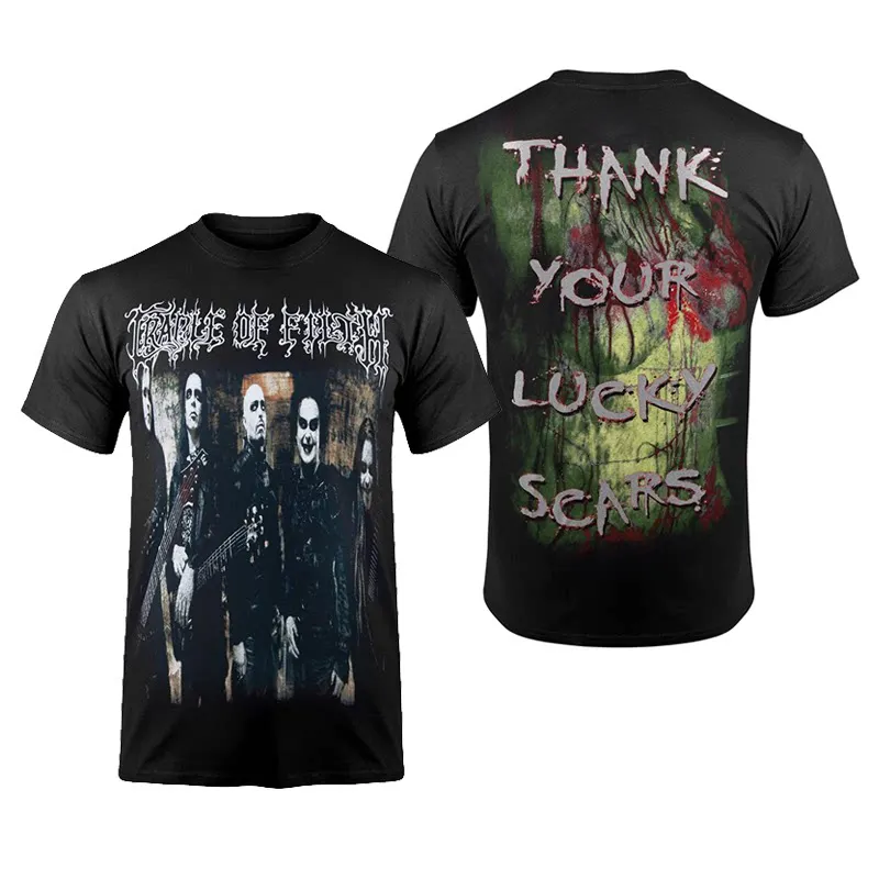Summer Cradle of Filth Band's Extreme Gothic Black Metal Rock Dark American Short-sleeved T-shirt