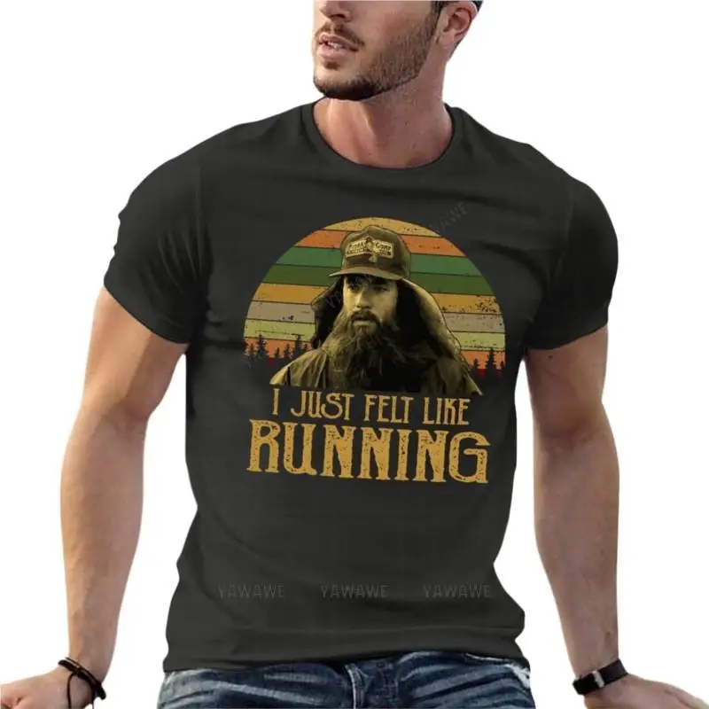 Forrest Gump I Just Felt Like Running Vintage Oversized T-Shirts Printed Men\'S Clothing 100% Cotton Streetwear Large Size Top Te