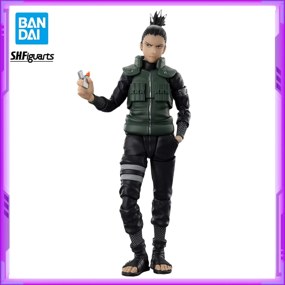 Original BANDAI SHF Naruto Shippuden Nara Shikamaru PVC Anime Figures Action Figure Model Toys Christmas Gifts