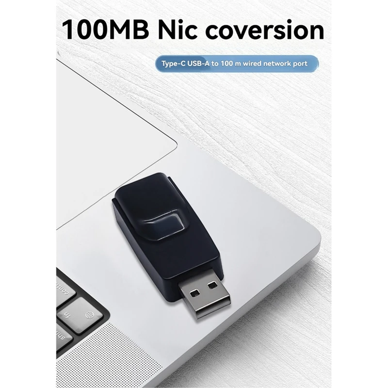 USB to RJ45 LAN Ethernet Adapter 100Mbps USB2.0 Network Card for PC Laptop Desktop DVB Set Top Box Drive-Free Black-DTA9