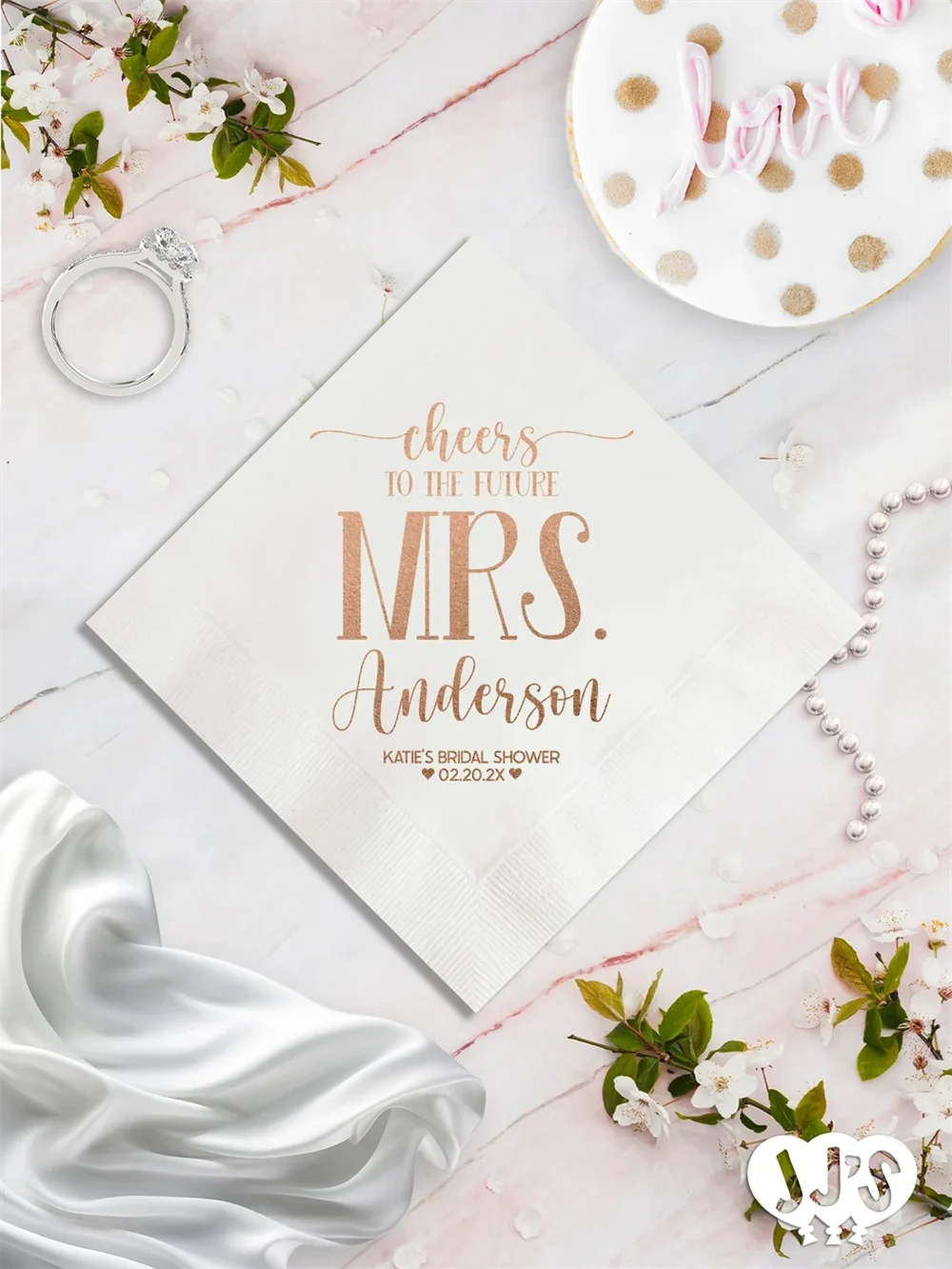 

50PCS Cheers to the Future Mrs. Personalized Bridal Shower Party Napkins