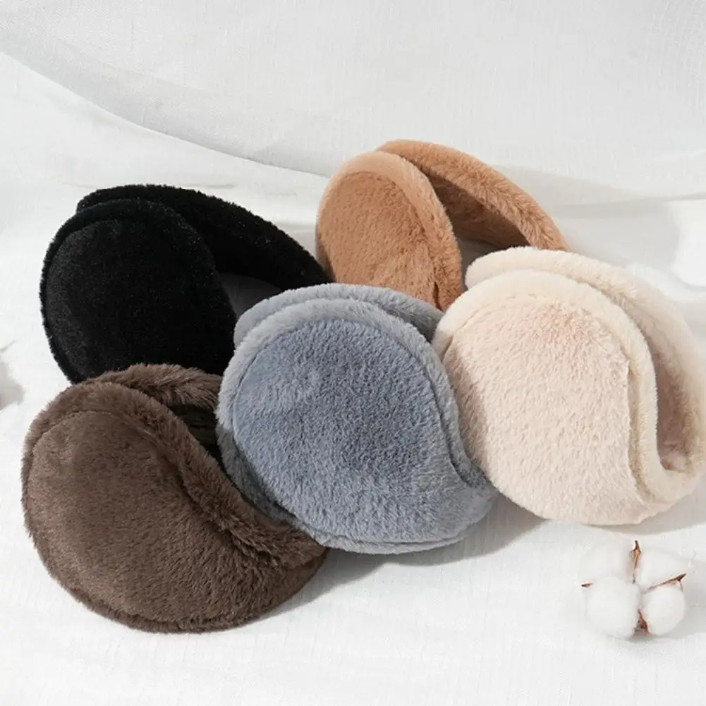 Protetores de orelha confortáveis para uso durante todo o dia, protetores de orelha com feixe de cabeça elástico, protetores de orelha de inverno de pelúcia à prova de vento para trabalho ao ar livre para homens