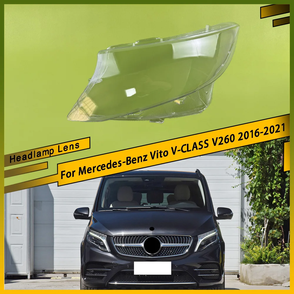 

Headlight Cover Transparent Mask Lens Lampshade Headlamp Shell Plexiglass For Mercedes-Benz Vito V-CLASS V260 2016 - 2021