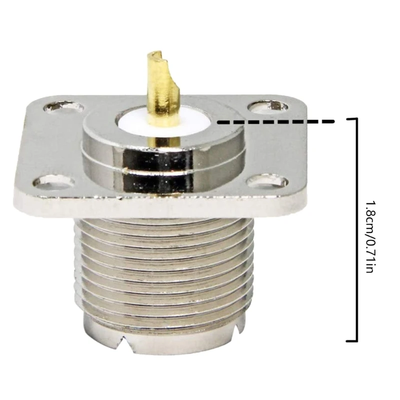 Connettore SO239 femmina a femmina UHF SO239 flangia a 4 fori per montaggio su telaio a saldare