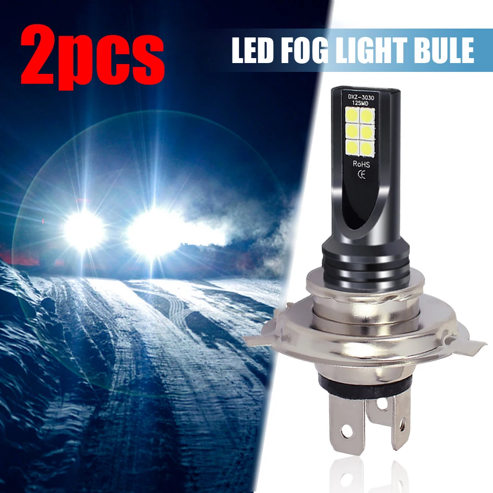 

2 шт. H7 светодиодные фары 24 Вт, светодиодные фары высокой мощности 7500K, белые, супер яркие, для вождения, DRL, замена автомобильных противотуманных фар