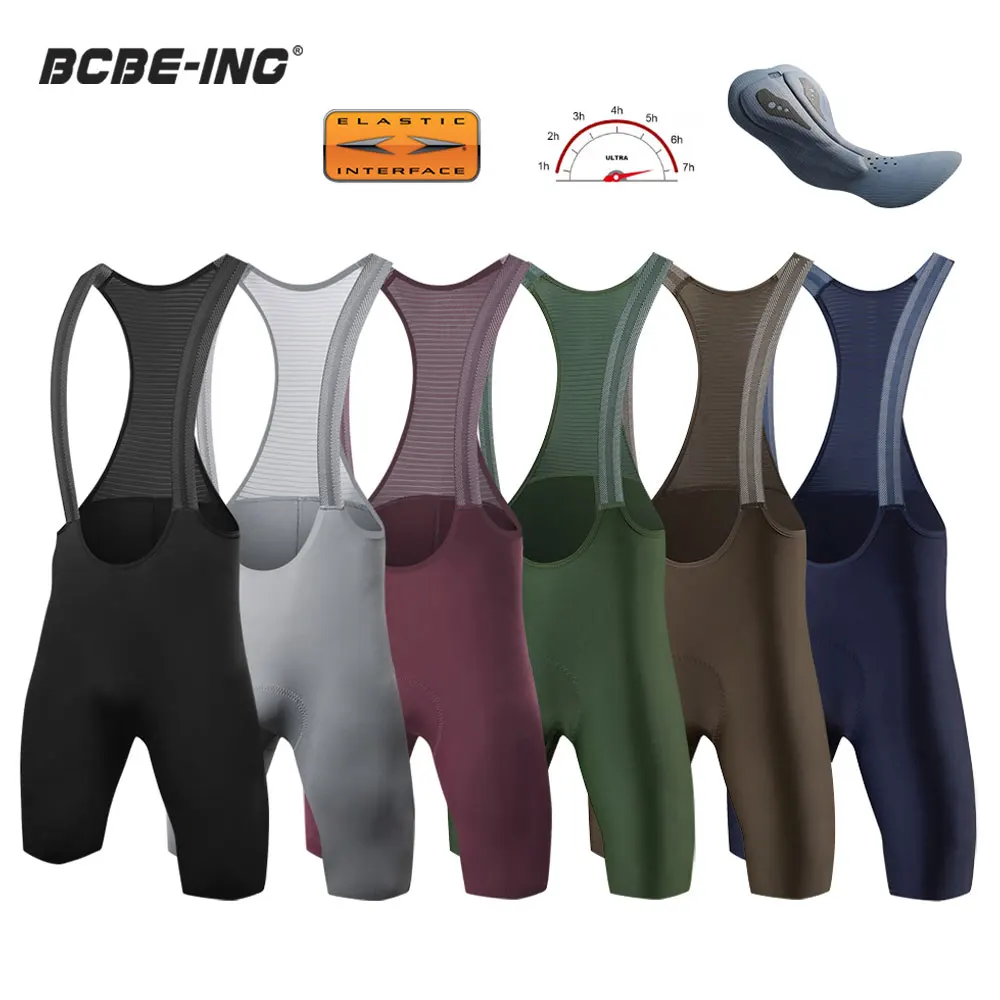 

BCBE-ING Men's Bretelle Seamless Cycling Bib Shorts Italy 7 Hour Elastic Interface Pad Cycling Shorts MTB Bicycle Bib Shorts