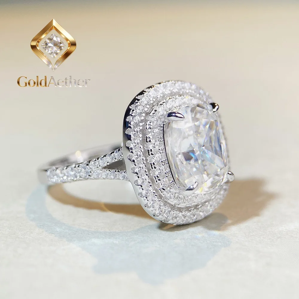 

GoldNouveau Luxury 18K white gold solid platinum PT950 Women's pigeon egg 4 karat diamond ring