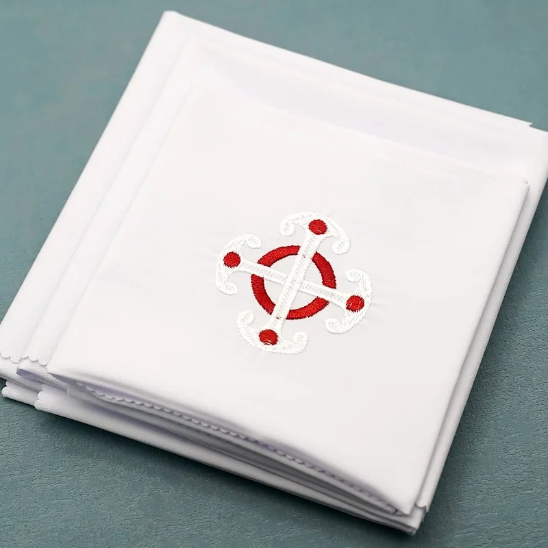 Suministros de altar corporales cruzados bordados católicos para suministros de iglesia ceremonia religiosa de comunión