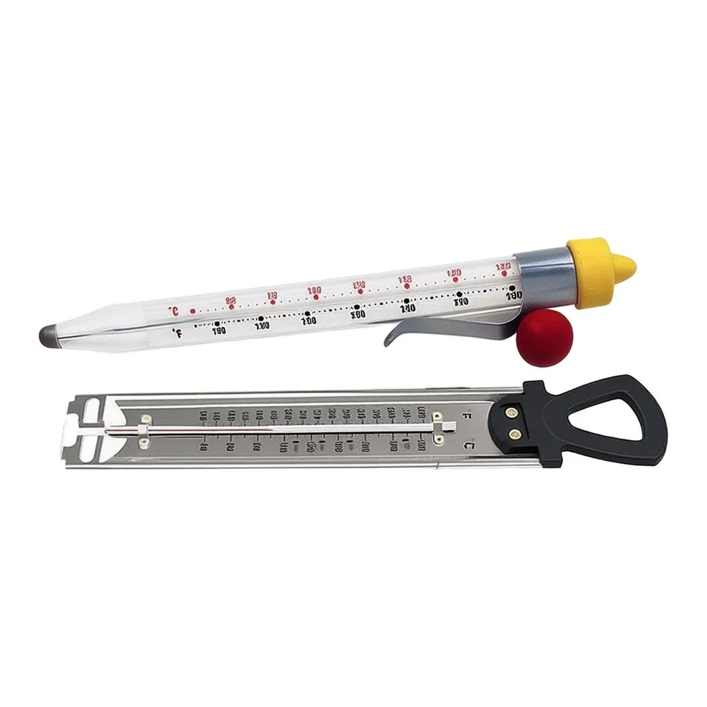 Stainless Steel Candy Deep Fry Thermometer 40-200C Dual Scale Temperature Gauge With Clip For Sugar Boiling Chocolate Baking Too