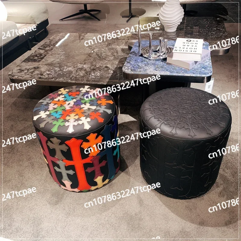 Light Luxury Vanity Chair Cloakroom Clothing Store Portable Round Stool Living Room Shoe Changing Foot Stool Stool Chair