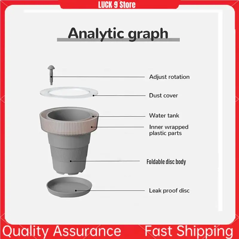 Outdoor Or Indoor Flower Pots With Self-Watering Function, Flower Pots With Drainage Holes And Plates Durable Easy Install Gray