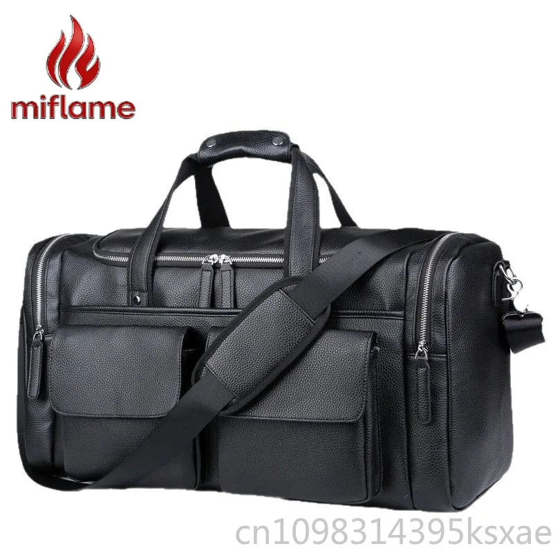 Luxury Handbag Purse for Men Shoulder Crossbody Bag PU Leather Large Capacity Travel Bag Gym for Short Trips