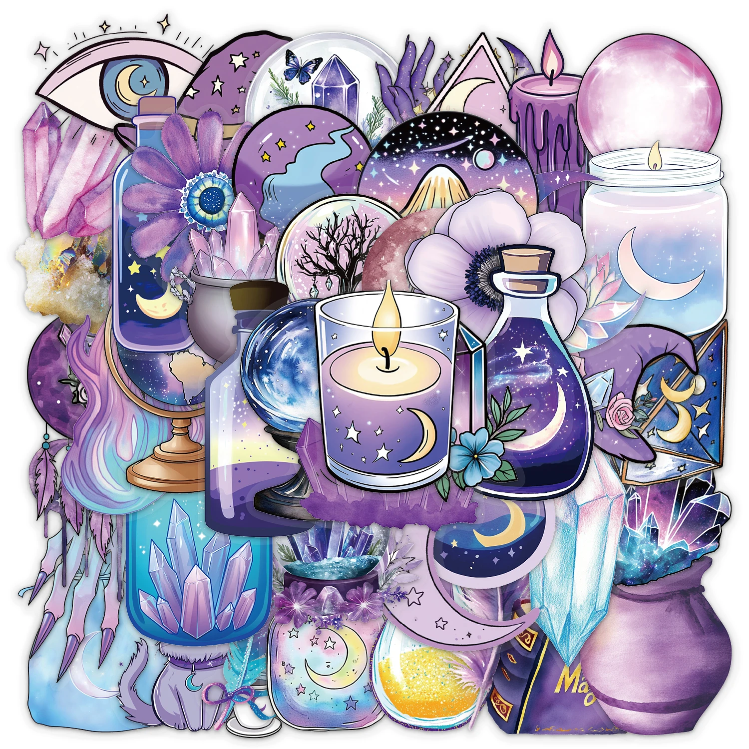 

50PCS Magic Witch Stickers DIY Phone Case Laptop Water Cup Computer Toy Stickers