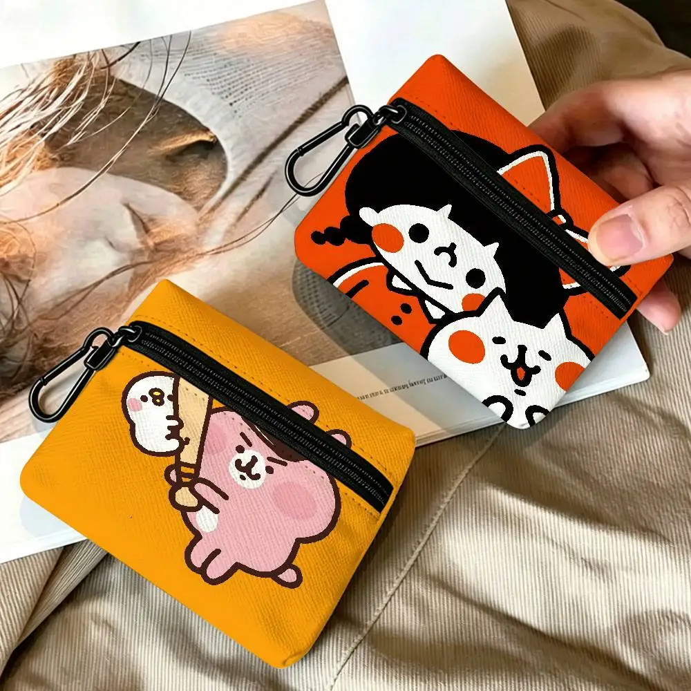 I-Illustrator-Kanahei Minimal-Kawaii Oxford Cloth Zipper Wallet Multifunctional Hanging Coin Bag For Credit Cards Keys