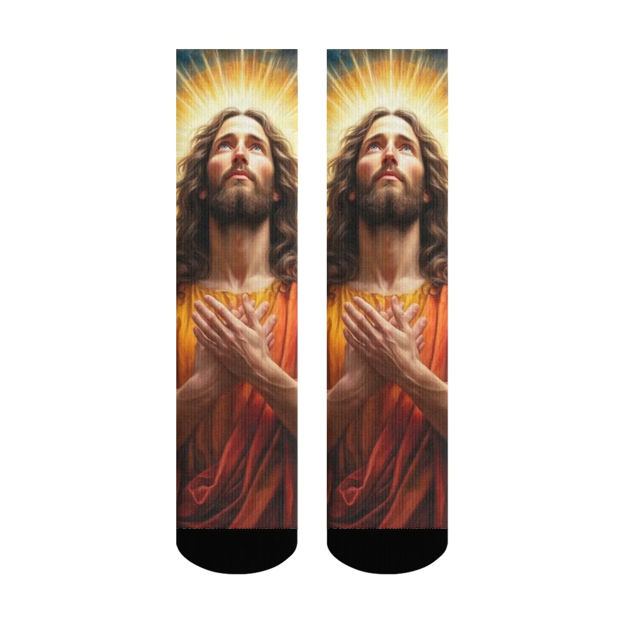 Jezus Christus Art Nieuwigheid Herensokken Retro Stijl Casual Mode Sokken Feestviering Cadeau Zachte Comfortabele Ademende Sokken