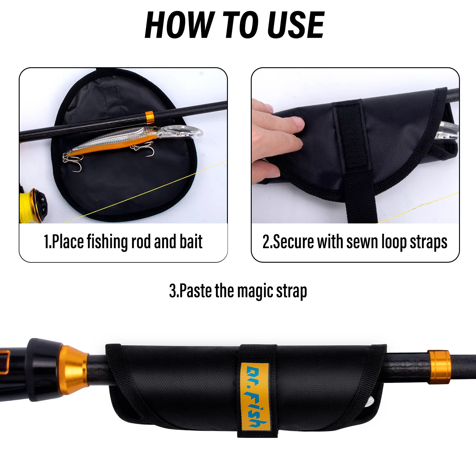 

Набор из 3 защитных чехлов для рыболовных приманок с застежкой-липучкой, нейлоновые органайзеры для хранения воблеров, спиннербейтов, джигов и снастей