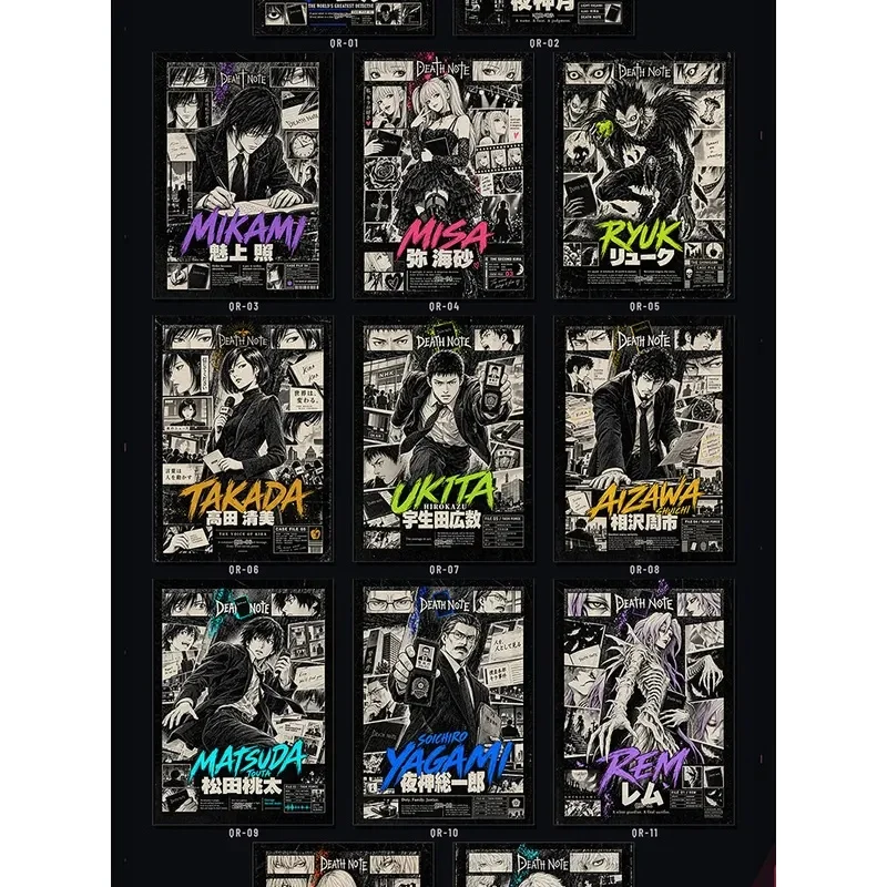 Death Note Character Collectible Trading Cards Japanese Anime CCG Trendy Hobby Collection Toys Birthday Party Gifts