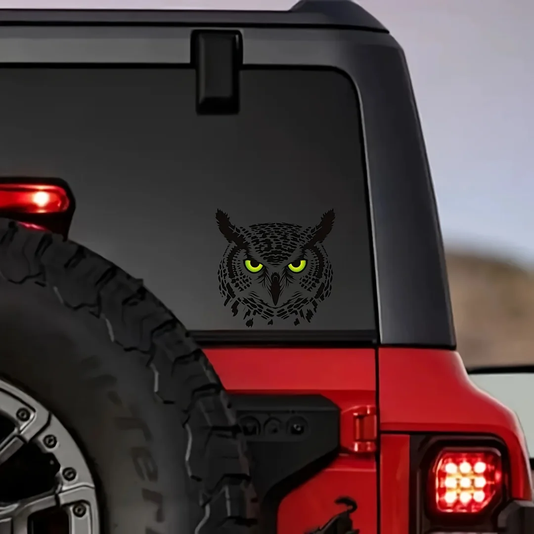 

1 шт. Прочная водонепроницаемая наклейка на автомобиль в виде совы, дизайн с зелеными глазами и черными перьями, для автомобиля, мотоцикла, грузовика, внедорожника, подарок для любителей сов