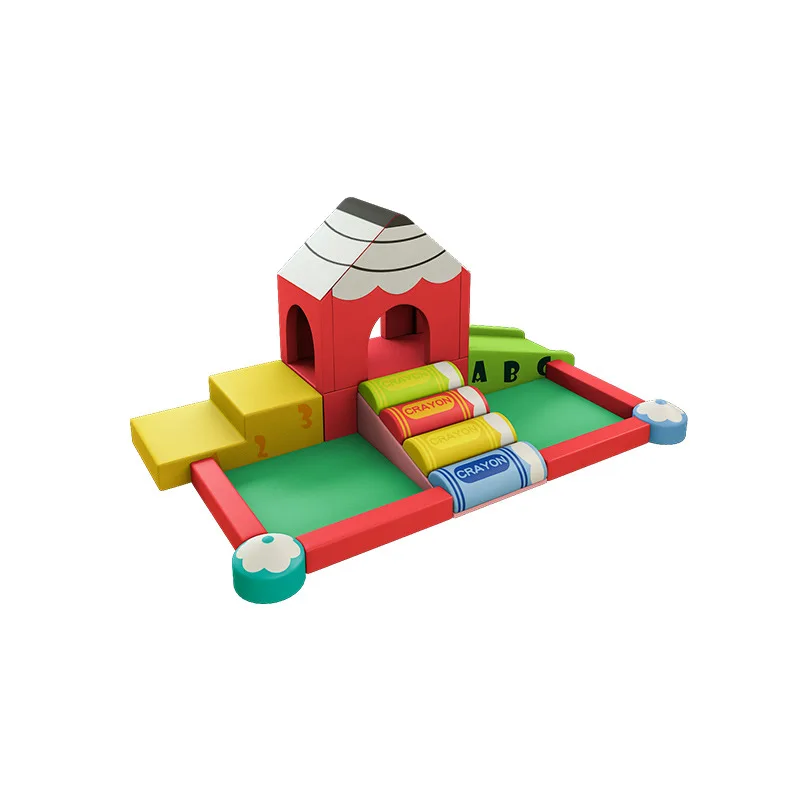 

Early education center hall, toy software combination, children's steps, stairs and slides, soft package fence sensory